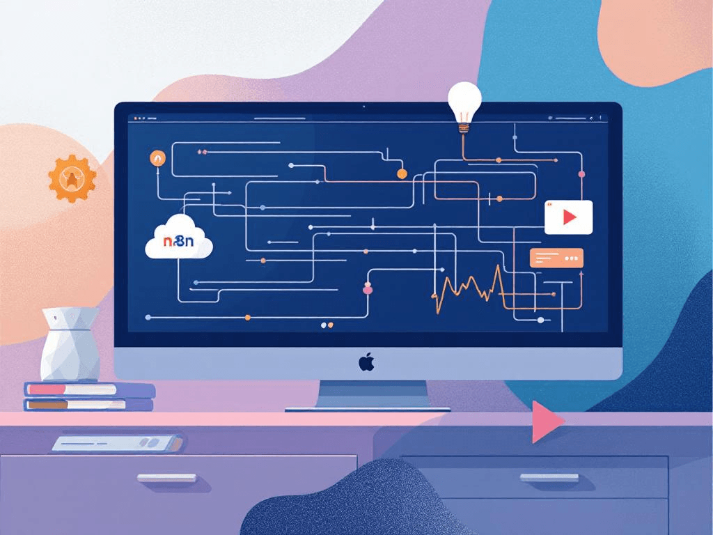 A professional abstract illustration representing the concept of Setting Up Your n8n Environment in Automation & n8n